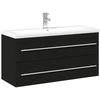 Image de vidaXL Meuble sous-lavabo avec vasque encastrée noir