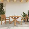 Image de vidaXL Table de jardin Ø109x74 cm bois massif teck