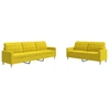 Image de vidaXL Ensemble de canapés 2 pièces jaune clair Tissu