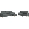 Image de vidaXL Ensemble de canapés 3 pièces avec pouf Tissu gris foncé