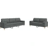 Image de vidaXL Ensemble de canapés 2 pièces avec coussins décoratifs Tissu gris foncé