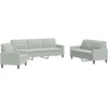Image de vidaXL Ensemble de canapés 3 pièces avec coussins gris clair velours