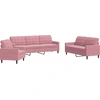 Image de vidaXL Ensemble de canapés 3 pièces avec coussins Rose velours