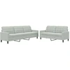 Image de vidaXL Ensemble de canapés 2 pièces avec coussins gris clair velours