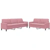 Image de vidaXL Ensemble de canapés 2 pièces avec coussins Rose velours