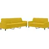 Image de vidaXL Ensemble de canapés 2 pièces avec coussins Velours jaune