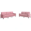 Image de vidaXL Ensemble de canapés 2 pièces avec coussins et traversins Rose velours