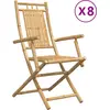 Image de vidaXL Chaises de jardin 8 pcs. Pliable 53x66x99 cm Bambou