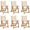 Image de vidaXL Chaises de jardin 6 pcs. Pliable Bois massif Acacia et Textilène