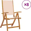 Image de vidaXL Chaises de jardin 8 pcs. Pliable Bois massif Acacia et Textilène