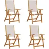 Image de vidaXL Chaises de jardin 4 pcs. Pliable Bois massif Acacia et Textilène