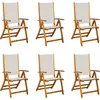 Image de vidaXL Chaises de jardin 6 pcs. Pliable Bois massif Acacia et Textilène