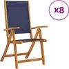 Image de vidaXL Chaises de jardin 8 pcs. Pliable Bois massif Acacia et Textilène
