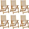 Image de vidaXL Chaises de jardin 6 pcs. Pliable Bois massif Acacia et Textilène