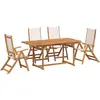 Image de vidaXL Ensemble de jardin 5 pièces en bois massif d'acacia et textilène