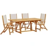 Image de vidaXL Ensemble de jardin 5 pièces en bois massif d'acacia et textilène