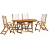 Image de vidaXL Ensemble de jardin 5 pièces en bois massif d'acacia et textilène