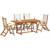 Image de vidaXL Ensemble de jardin 5 pièces en bois massif d'acacia et textilène