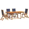 Image de vidaXL Ensemble de jardin 5 pièces en bois massif d'acacia et textilène