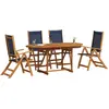 Image de vidaXL Ensemble de jardin 5 pièces en bois massif d'acacia et textilène