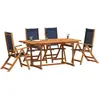 Image de vidaXL Ensemble de jardin 5 pièces en bois massif d'acacia et textilène