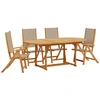 Image de vidaXL Ensemble de jardin 5 pièces en bois massif d'acacia et textilène