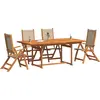 Image de vidaXL Ensemble de jardin 5 pièces en bois massif d'acacia et textilène