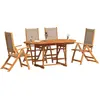 Image de vidaXL Ensemble de jardin 5 pièces en bois massif d'acacia et textilène