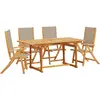 Image de vidaXL Ensemble de jardin 5 pièces en bois massif d'acacia et textilène