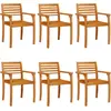 Image de vidaXL Chaises de jardin 6 pcs. 59x55x85 cm bois massif acacia