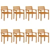 Image de vidaXL Chaises de jardin 8 pcs. 59x55x85 cm bois massif acacia