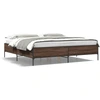 Image de vidaXL Cadre de lit marron imitation chêne 180x200 cm bois composite métal