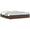 Image de vidaXL Cadre de lit brun imitation chêne 200x200 cm Bois composite métal