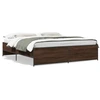 Image de vidaXL Cadre de lit brun imitation chêne 200x200 cm Bois composite métal