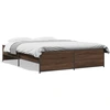 Image de vidaXL Cadre de lit brun imitation chêne 150x200 cm Bois composite métal