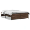 Image de vidaXL Cadre de lit marron aspect chêne 140x190 cm Bois composite métal
