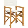Image de vidaXL Chaise de régie Pliable Crème Bois massif Teck