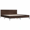 Image de vidaXL Cadre de lit brun imitation chêne 200x200 cm Bois composite métal
