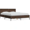 Image de vidaXL Cadre de lit marron aspect chêne 140x190 cm Bois composite métal