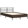 Image de vidaXL Cadre de lit brun imitation chêne 135x190 cm Bois composite métal