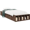 Image de vidaXL Cadre de lit marron aspect chêne 75x190 cm Bois composite