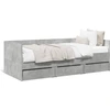 Image de vidaXL Lit de jour avec tiroirs sans matelas gris béton 90x200 cm