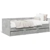 Image de vidaXL Lit de jour avec tiroirs sans matelas gris béton 90x190 cm