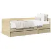 Image de vidaXL Lit de jour avec tiroirs sans matelas Chêne Sonoma 75x190 cm