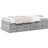 Image de vidaXL Lit de jour avec tiroirs sans matelas Gris Sonoma 75x190 cm