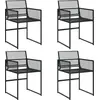 Image de vidaXL Chaises de jardin 4 pcs. noir poly rotin