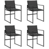 Image de vidaXL Chaises de jardin avec coussins 4 pcs. noir acier et textilène