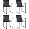 Image de vidaXL Chaises de jardin 4 pcs. noir acier et textilène