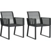Image de vidaXL Chaises de jardin 2 pcs. noir poly rotin