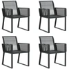Image de vidaXL Chaises de jardin 4 pcs. noir poly rotin
